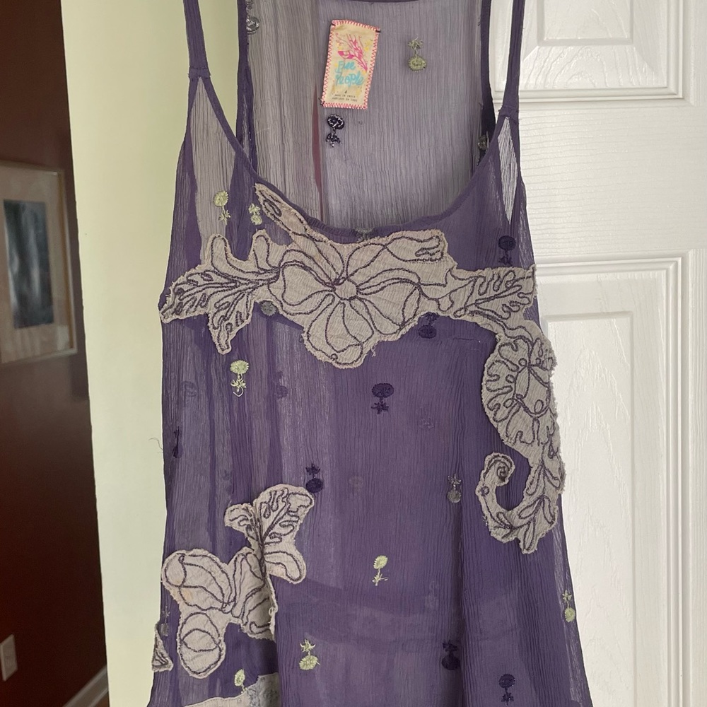 Free People Size 4 Tunic Sheer Purple